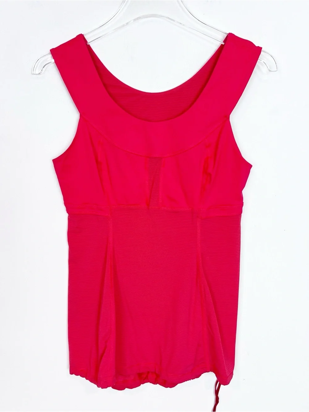 LULULEMON ORANGE RED ATHLETIC TANK TOP CINCH HEM SZ 6